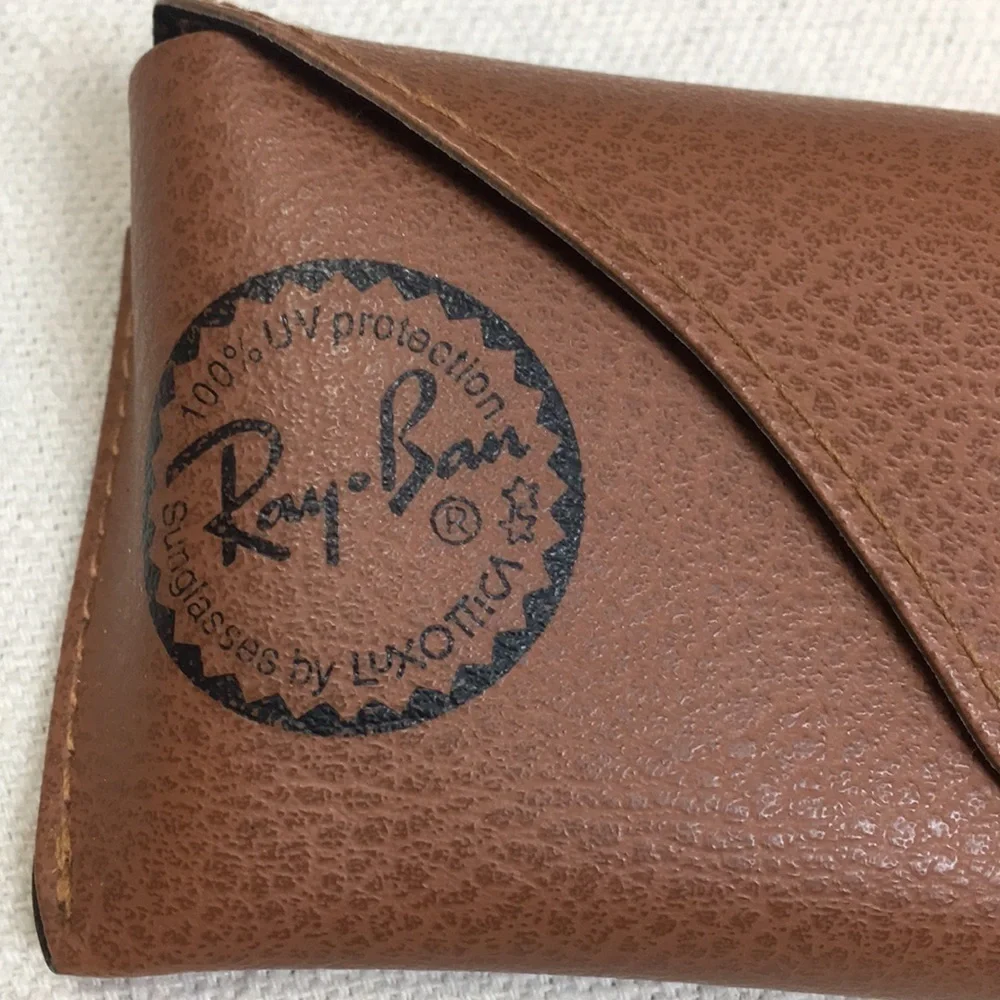 Brown Leather Ray Ban sunglasses case w cloth